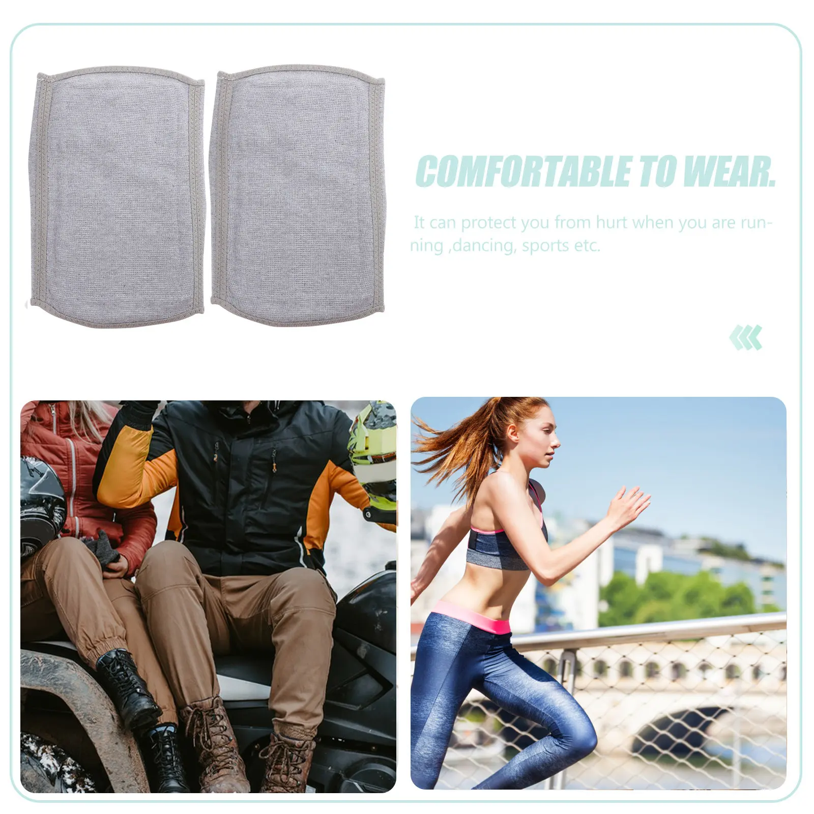 

2 шт. теплых эластичных утолщенных шерстяных наколенников для спорта, бега, велоспорта, размер XL, серые, легкие, прочные