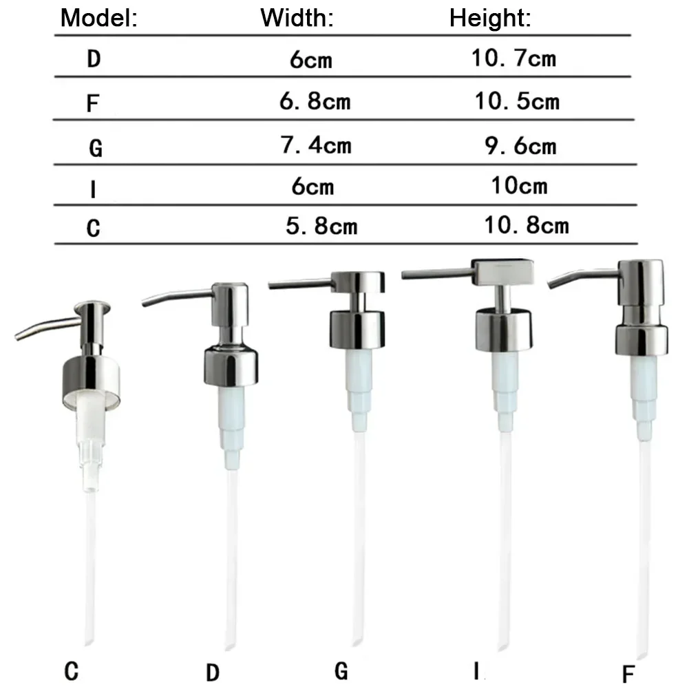 1PC Stainless Steel Liquid Soap Dispenser Head Hand Pump Bathroom Liquid Soap Dispenser Head Nozzle Suit For 25MM Bottle Mouth