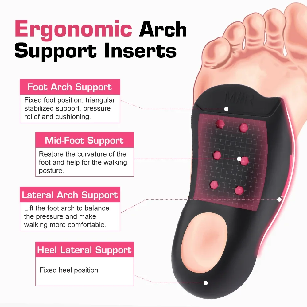 Arch Support Orthopedic Insole For Walk With Arch Half Pad X/O Type Leg Wearable Shoe Heel Cover 1.5-2cm Adjustable Height