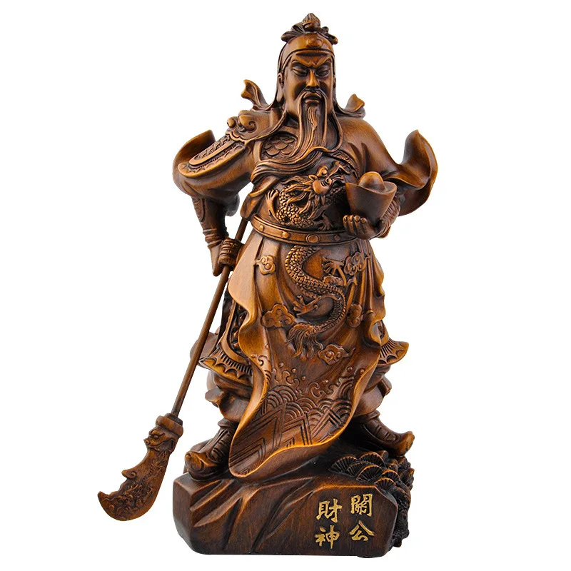 

Guan Gong God of Wealth Guan Yu Living Room Wealth Office Decoration Ornament Worship Buddha Statues Figurine Resin Home Decor