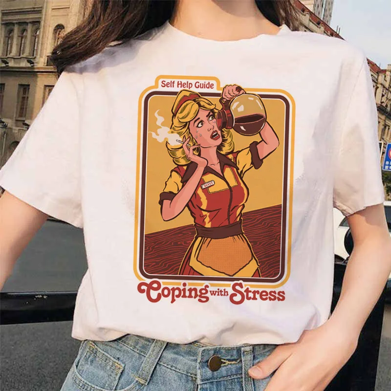 Lets Summon Demons Aesthetics T Shirt Women Summer Casual Harajuku Cartoon Print Satan Female Short Sleeve Tops Camiseta Mujer