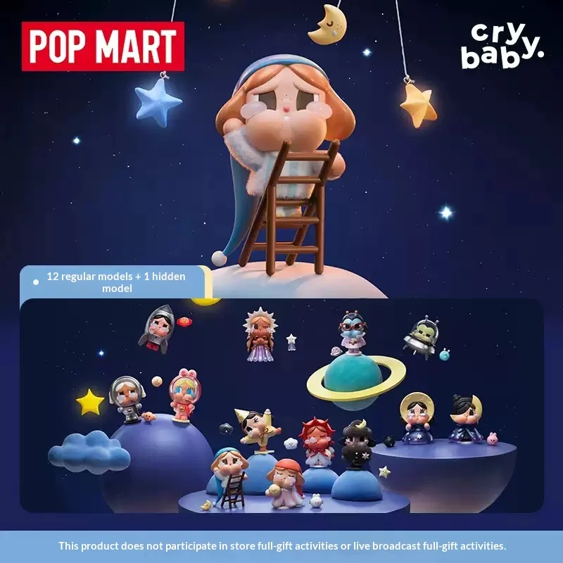 

Официальная подлинная фигурка Pop Mart Crybaby «Плача на Луну», слепая коробка, новые милые рождественские подарки на день рождения, украшение