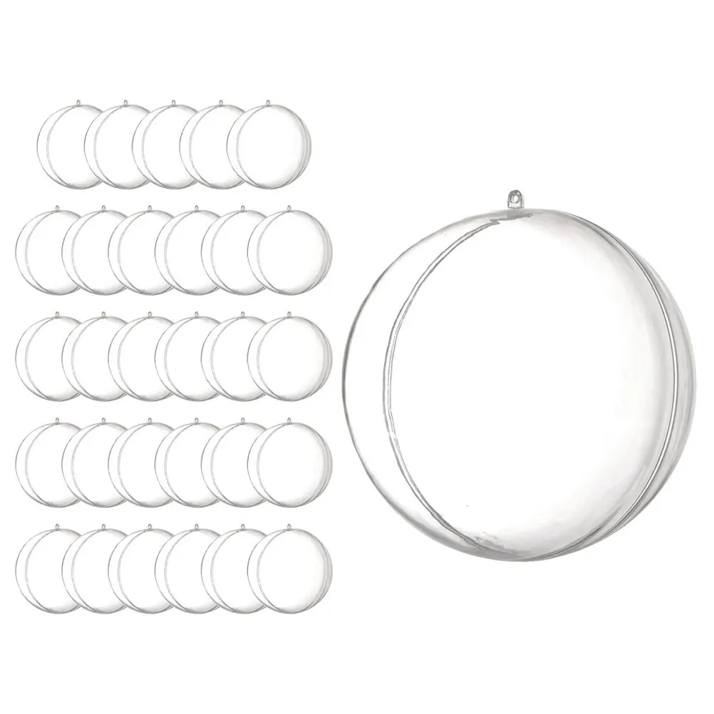 30 pçs claro fillable ornamento bolas premium ps aquário float bola para diy festa decoração árvore de natal pingente artesanato decoração