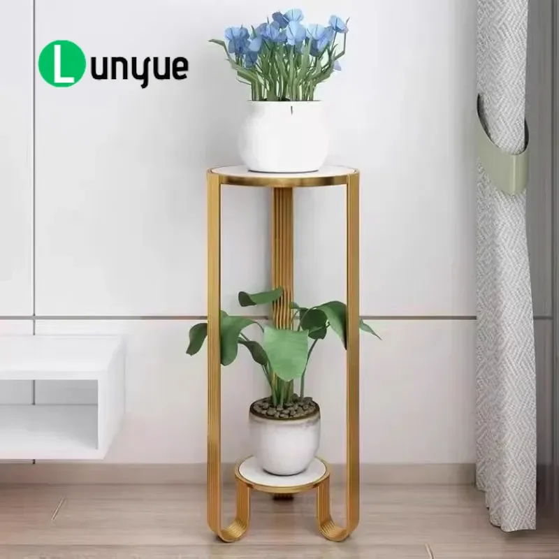 Nordic Wrought Iron Flower Rack Floor to Ceiling Living Room Modern Simple Indoor Plant Stand Light Luxury Home Decor Storage