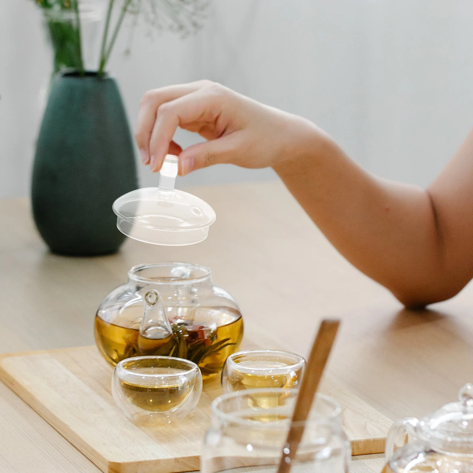 

Glass Tea Kettle Lid Easy Install Disassemble Practical Beautiful Household Supply Glass Tea Pot Covers Teapot Supply