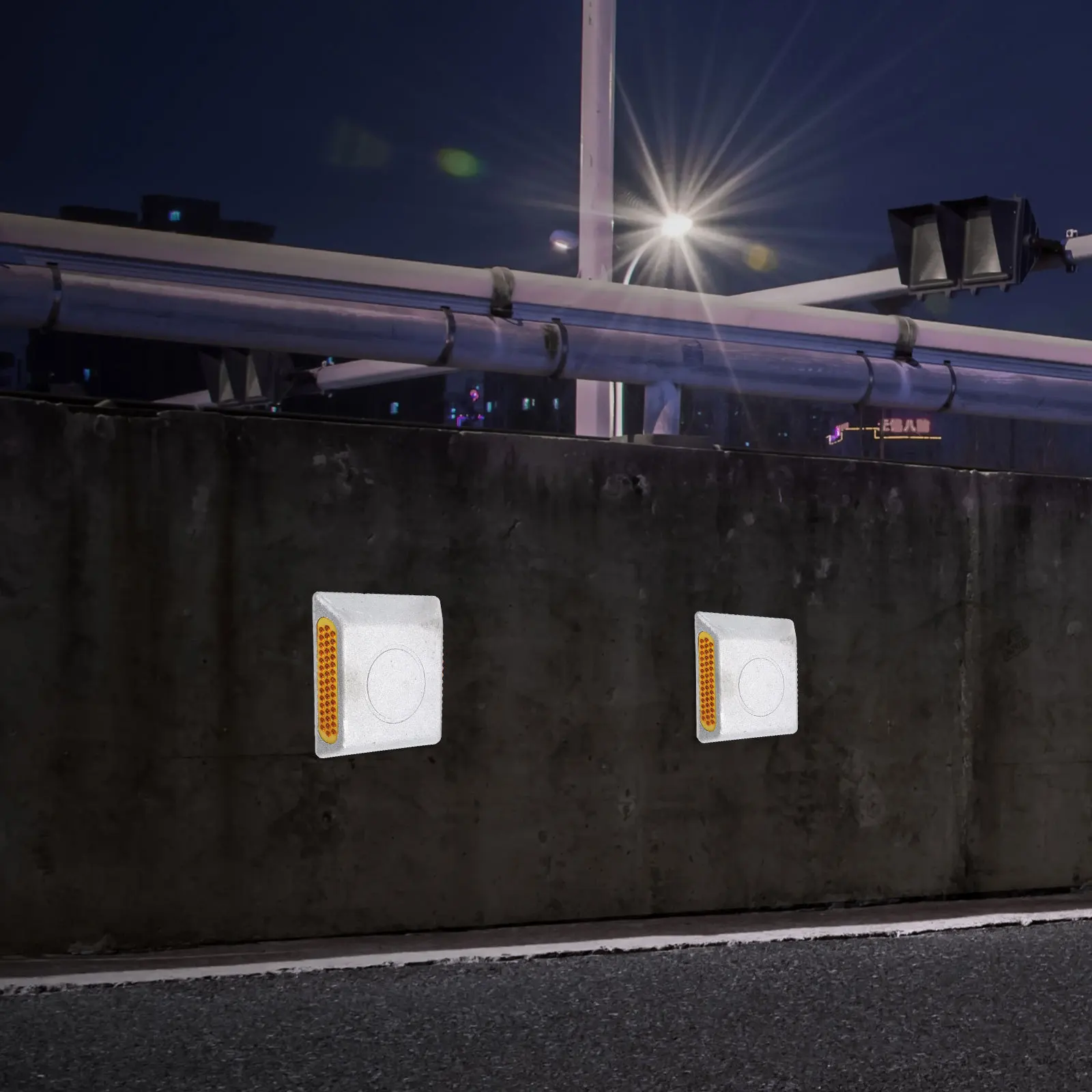 Reflective Pavement Marker 5 Piece Robust Outdoor Road Studs for Enhanced Night Driving Safety Driveway and Highway Use