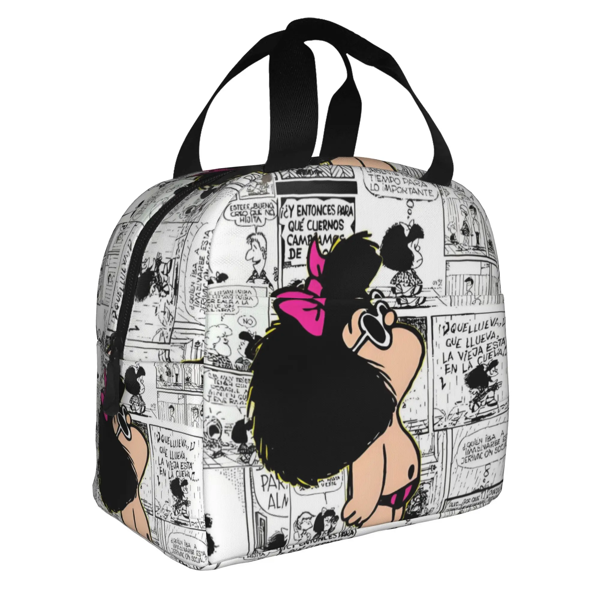 M-Mafaldas Lunch Bag Men Women Quino Manga Warm Cooler Insulated Lunch Box for Adult Office