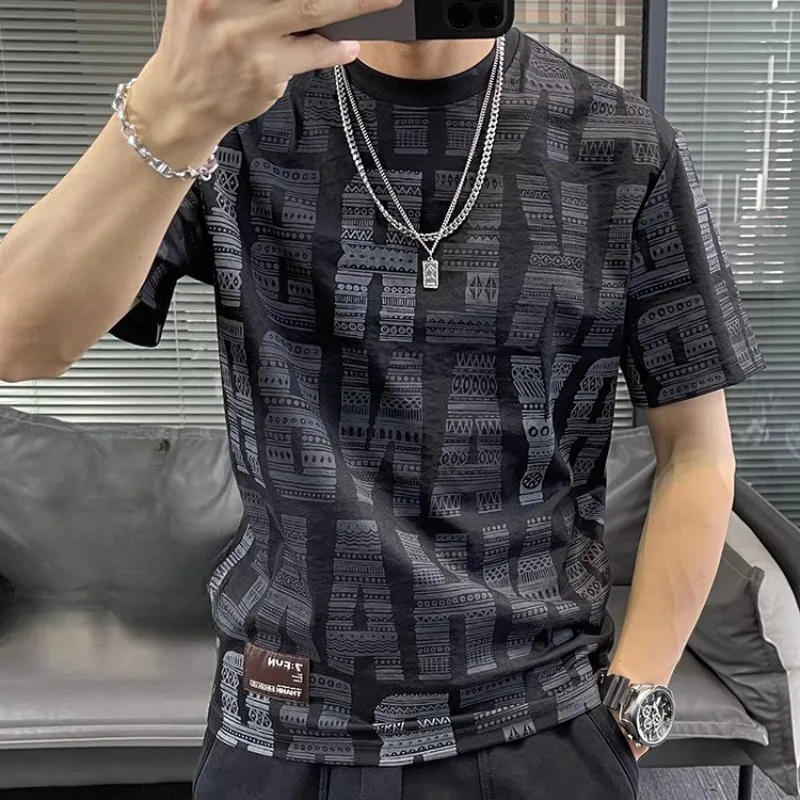 

Summer Alphabet Print T Shirt for Men O Neck Man Tee Shirts Quick-drying Top Harajuku Streetwear Ordinary Korean Popular Clothes