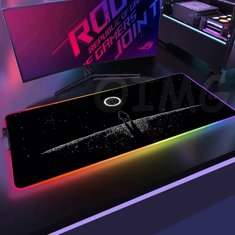 

RGB игровой коврик для мыши, черный и белый коврики для мыши, вместительные игровые коврики для мыши XXL, коврики для клавиатуры, светящийся Настольный коврик, коврик для мыши с подсветкой