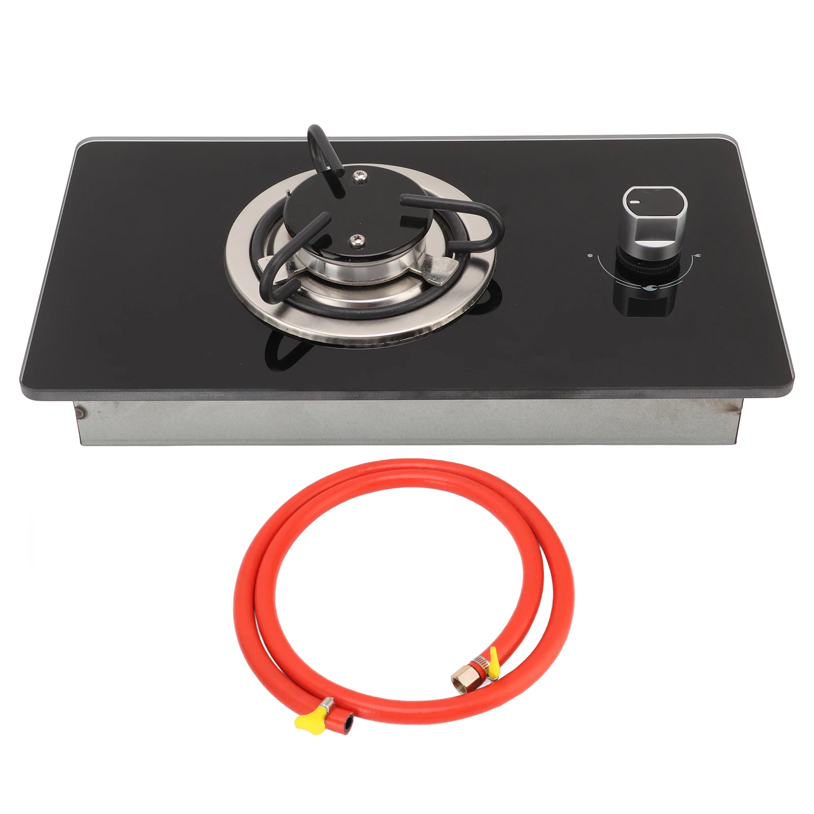 

RV Gas Range Stove 1 Burner Cooktop 1.8Kw Power Stepless Adjustable Fire Tempered Glass for Yacht RV Gas Stove