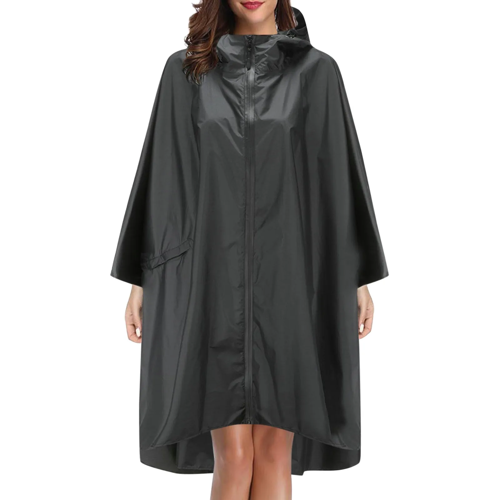 Big Size Women\'s Waterproof Rain Poncho With Hood and Breathable Design Raincoat Rainrainwater Woman Over Coat Rainrainraines