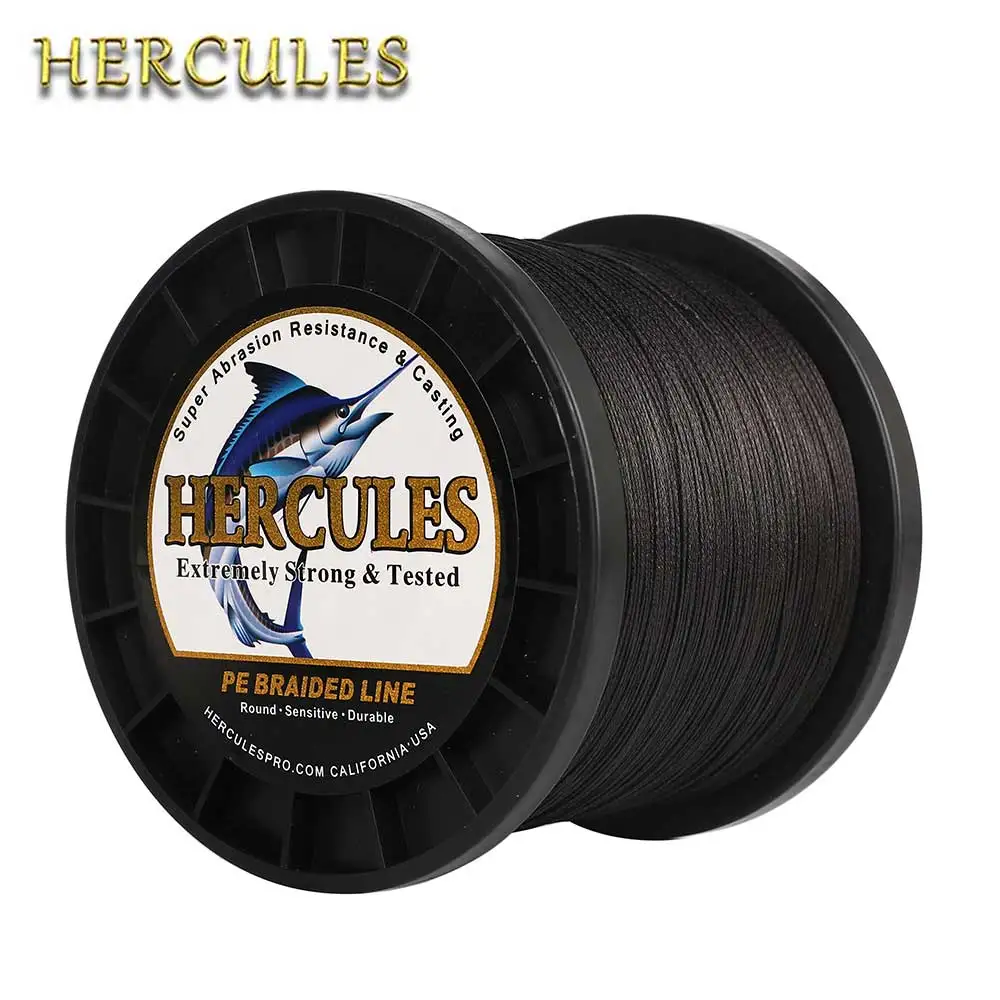 

Hercules 9 Strands PE Braid Fishing Line Black 100M- 2000M Strong Strength Braided Fishing Line Smooth 10-300LB Carp Fishing