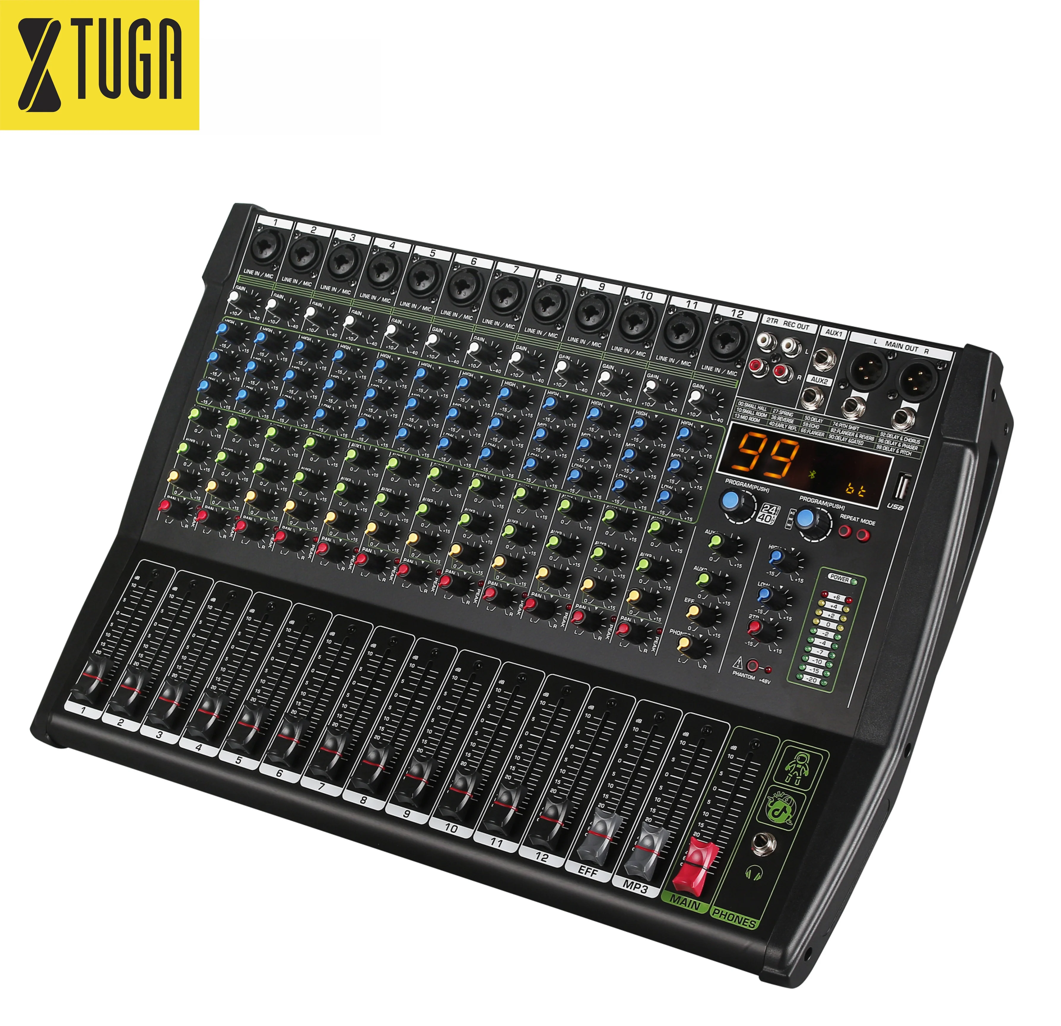 Xtuga GLB1208 Professional Factory Signature 12 Channels Audio Mixer