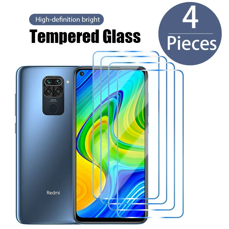 4PC Protective Glass On Redmi Note 10 Pro 9 Pro 8 Pro 7 10S 9S 8S 10T 9T Screen Protector For Redmi 9 9A 9C 9T 8 8A 7A