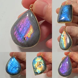 Natural Stone Multicolour Labradorite Pendant 1Pcs