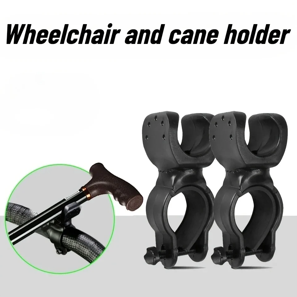 2pcs Electric Manual Wheelchair Crutch Clip Holder Elderly Commuting Car Accessories Degree Adjustable Rubber Health Care New
