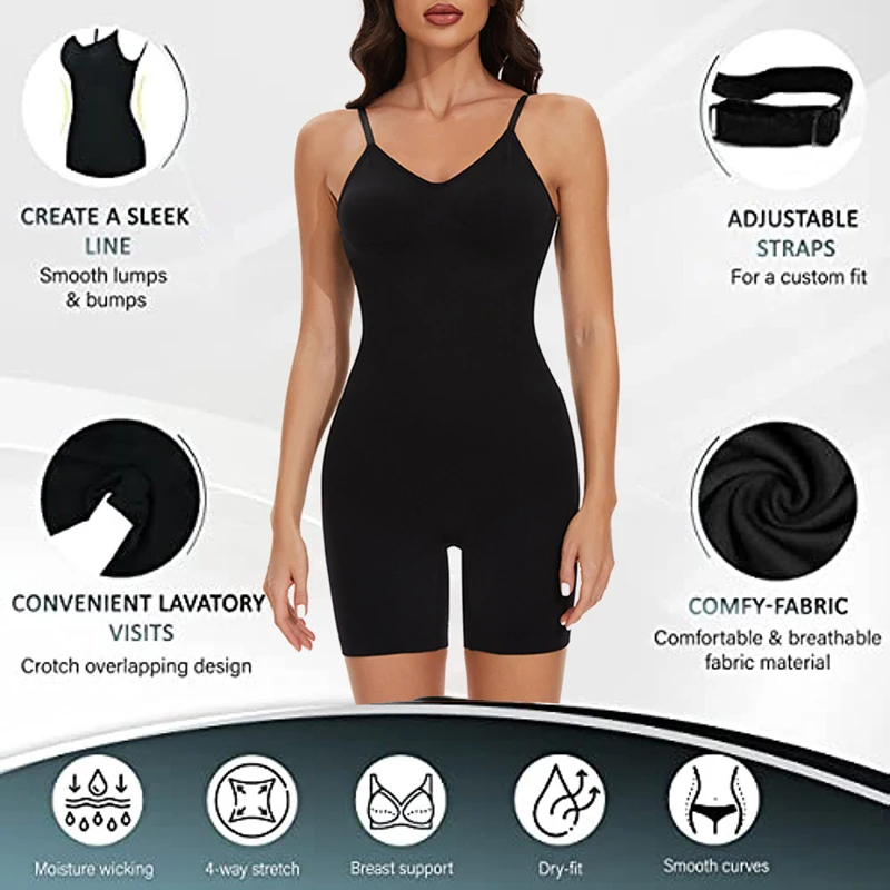 BurVogue Shapewear for Women Tummy Control Full Bust Body Shaper Bodysuit Butt Lifter Thigh Slimmer