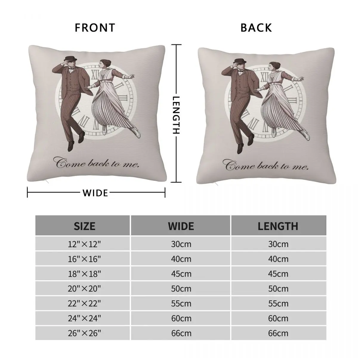 Somewhere In Time Come Back To Me Pillowcase Polyester Linen Velvet Pattern Zip Decor Sofa Seater Cushion Case Wholesale