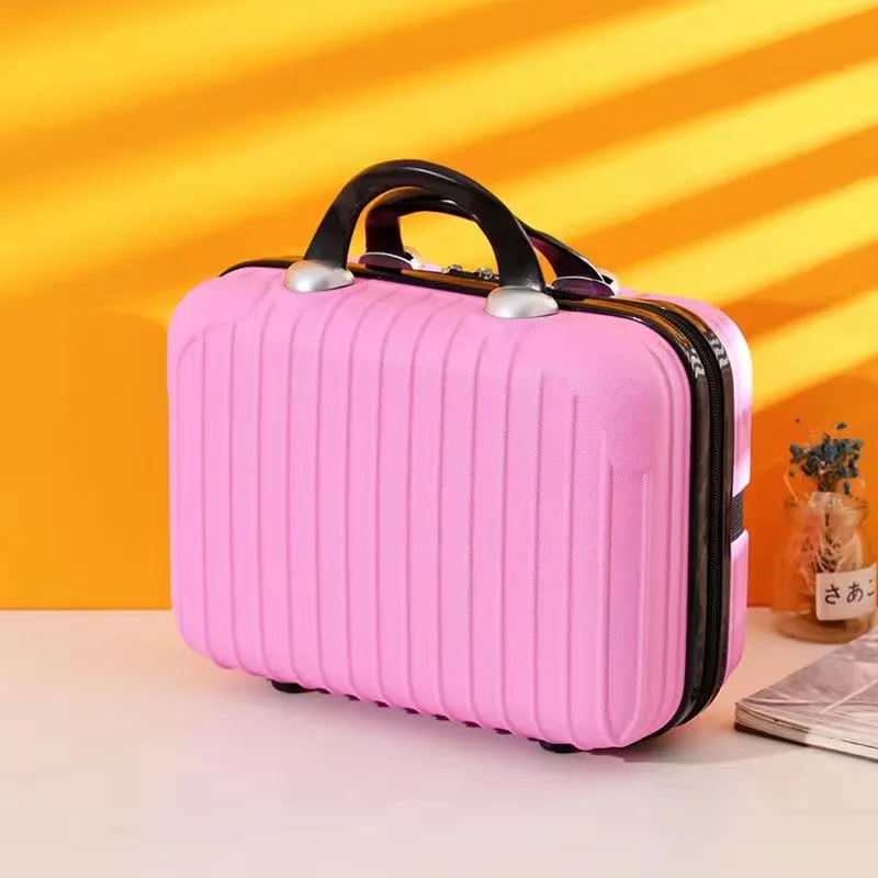 Luggage Organizer Female 14 inch Suitcase Women Simple Cosmetic Case Mini Box Portable Small Travel Bag Solid Color Storage Box