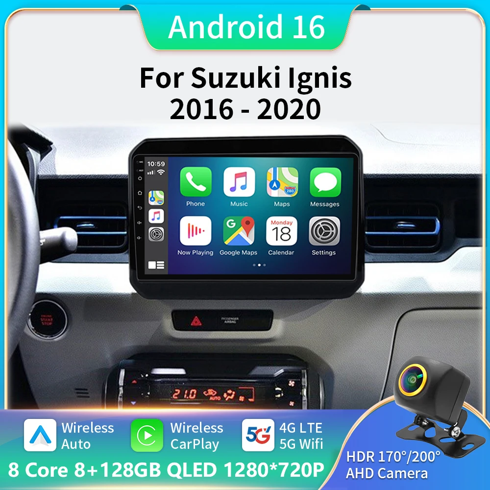 

Android 16 For Suzuki Ignis 2016 2017 2018 2019 2020 Car Radio Stereo Receiver IPS Multimedia Video Screen 2Din 2 Din Auto DVD