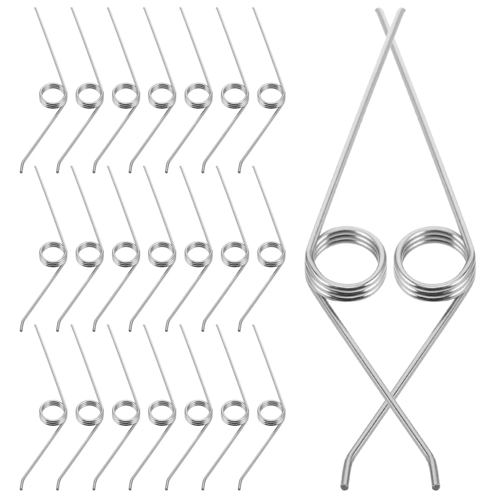 24Pcs Trash Can Lid Springs Heavy Duty Metal Torsion Springs for Garbage Bin Hinges Universal Fit Replacement Trash Can Parts