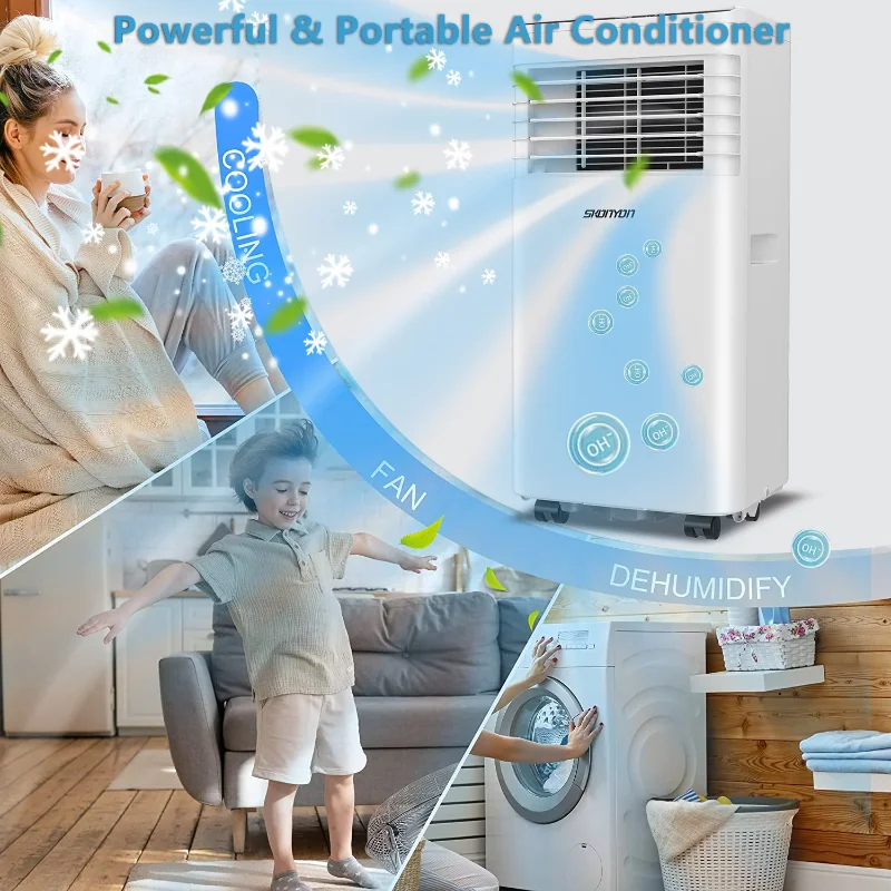 SKONYON Portable Air Conditioners 8000 BTU with Remote Control for Home,Office,Dorms