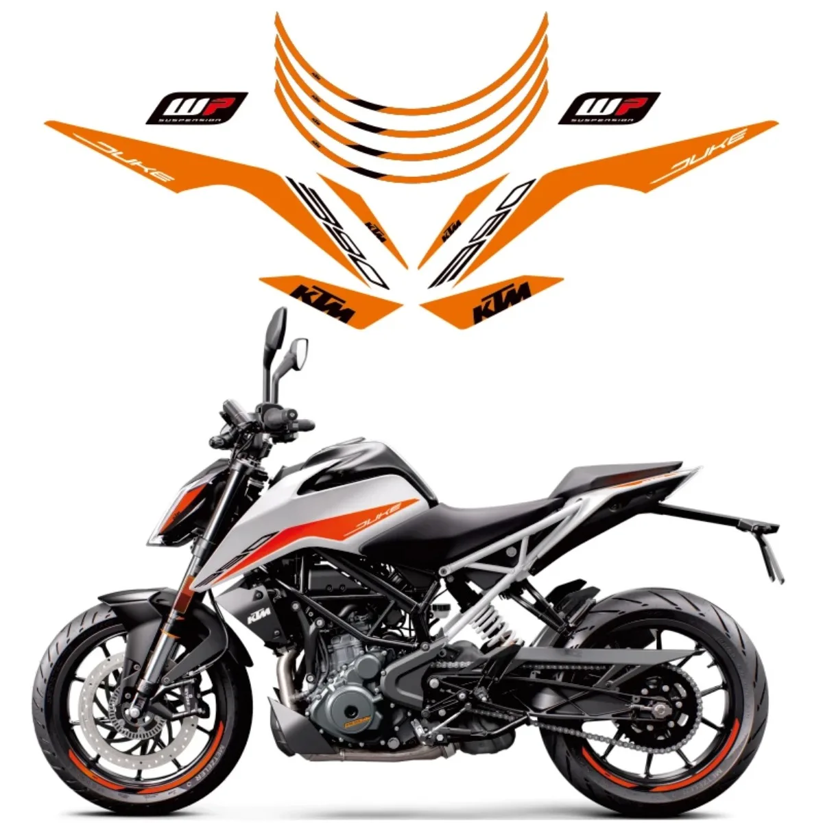 Vinyl Ktm Duke 125 200 390 Sticker Tank Pads Graphics Kit Motorcycle Decal for 2017-2022