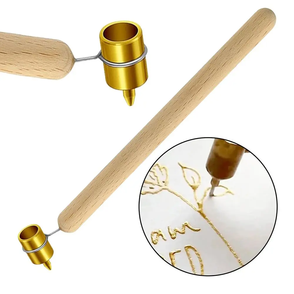 Wood Brass Tip Kistka 0.6mm 0.4mm 0.3mm Pysanka Painting Paint Applicator Pen Drawing Paint Detailing Fine Line