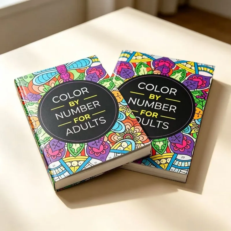 2 livres de coloriage, utilisant les chiffres pour representez les couleurs, avec des pages d'art numérique sur le thème des fleurs et des insectes.