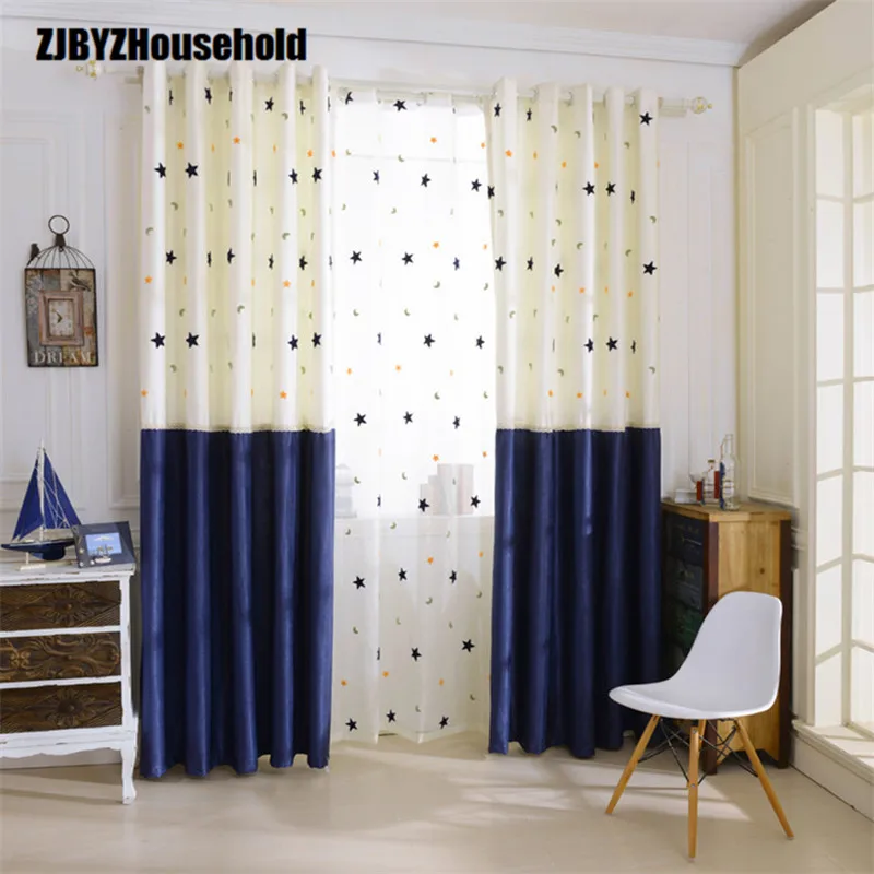 Finished Curtain Boys and Girls Custom Curtains for Living Dining Room Bedroom Balcony Window Curtain Mediterranean Style