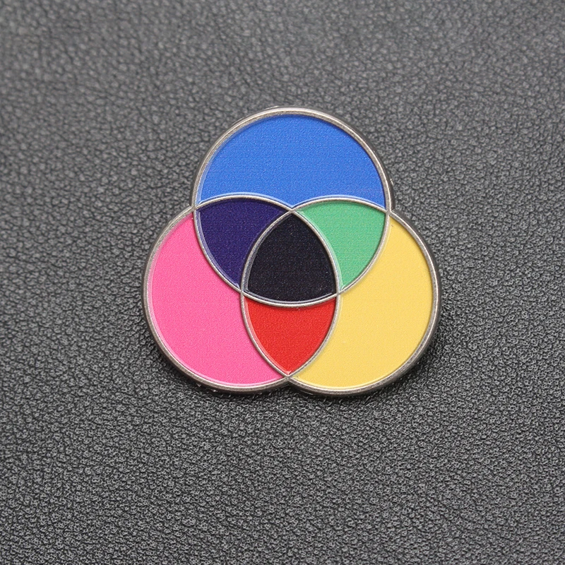 Primary 3 Colors Brooch Painting Palette Color Badge
