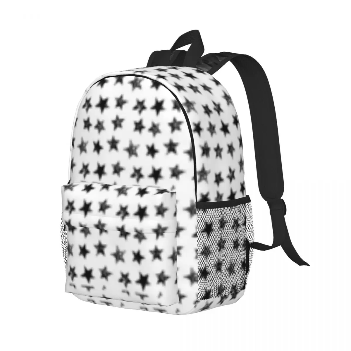 Black and White Stars New Fashionable Backpack Pattern School Bag Print Lightweight Backpack 15inch