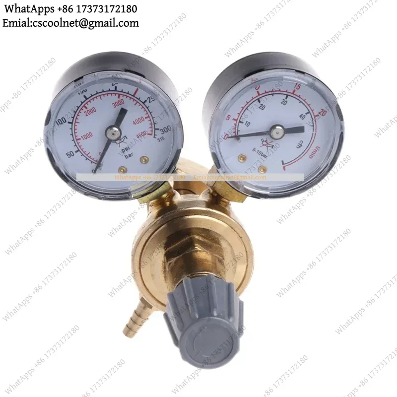 JS02 CO2/Argon Flow Regulator Welding Gauge 0-25MPa Adjustable Pressure Reducer W/ Dual Gauges & Safety Valve