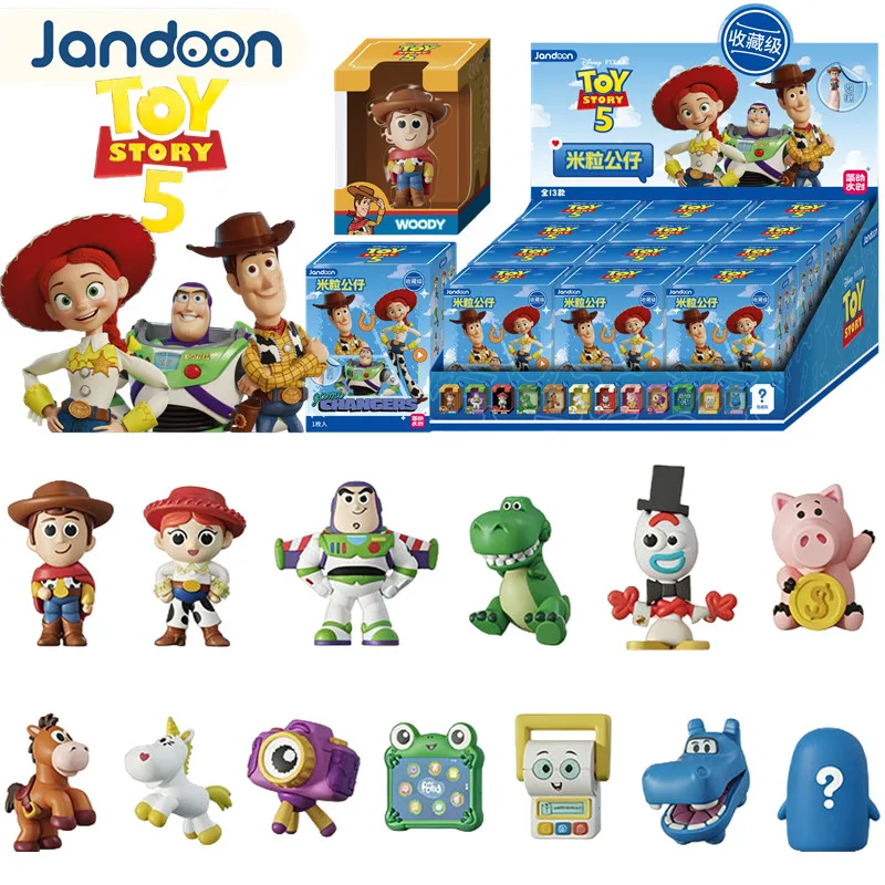 JANDOOM Toy Story 5‌ Woody Buzz Lightyear Jessie Rex Slinky Dog Hamm Anime Figur Rice Grain Doll Blind Box Toys Birthday Gifts