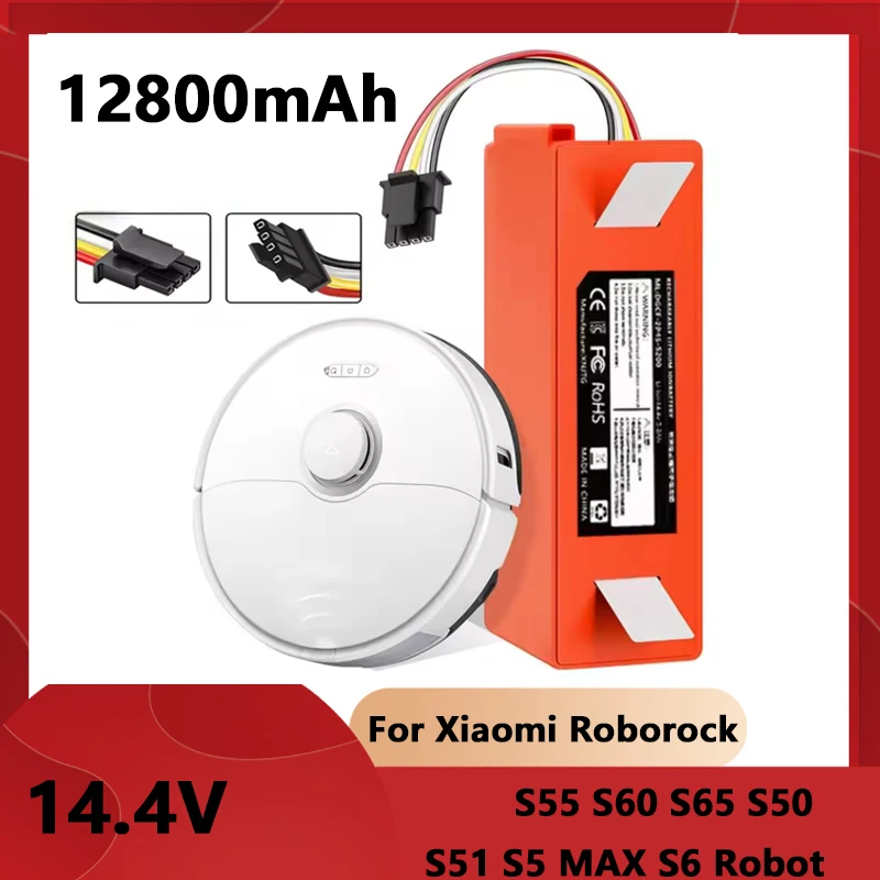 14.4V 6500mAh Vacuum cleaner Replacement Battery for Xiaomi Robot Roborock S50 S51 S55 Lithium Battery