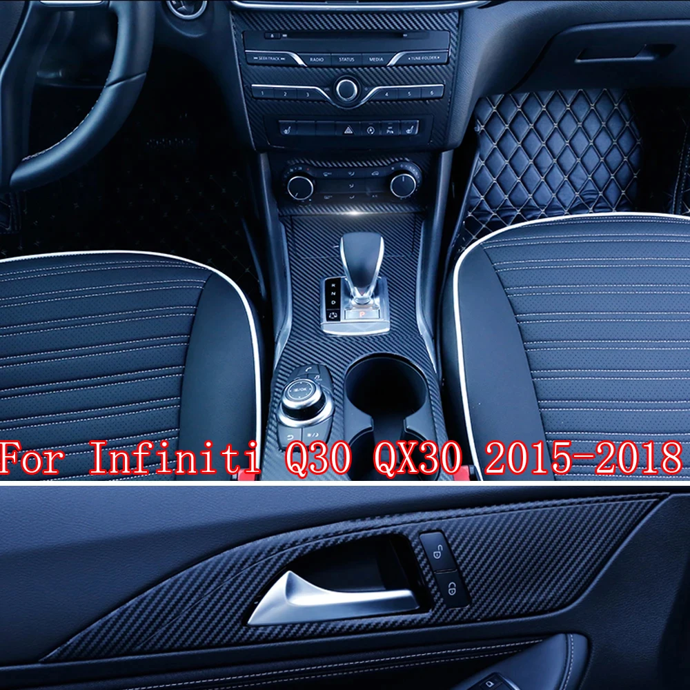 

Car-Styling 5D Carbon Fiber Car Interior Center Console Color Change Molding Sticker Decals For Infiniti Q30 QX30 2015-2018