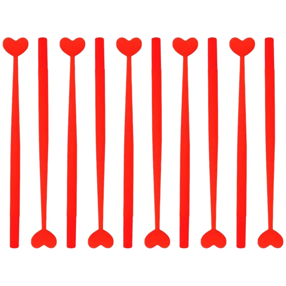 

10pcs Heart Shape Writing Student Signature Smooth Gel Portable Cute Stationery For School Office Supplies Lovely Bulk Adorable