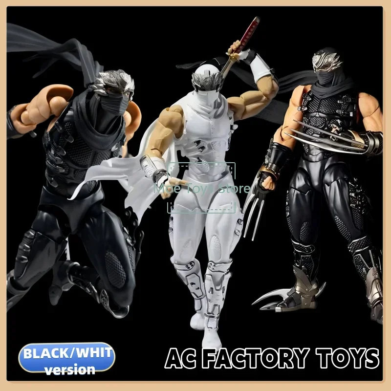 

White Ryu Hayabusa Ac Factory Toys Figure Ninja Gaiden Kaiyodo Revoltech Yamaguchi Action Figurine Ko Model Statue Gifts Toys