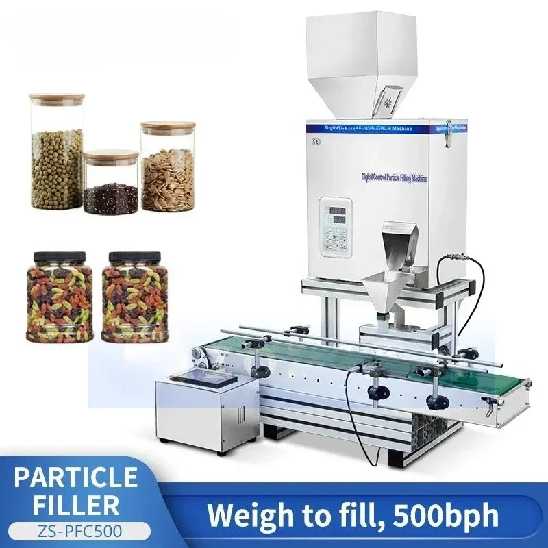 

ZS-PFC500 Automatic Digital Control Particle Granule Filling Machine with Conveyor Belt for Rice Nut Bean