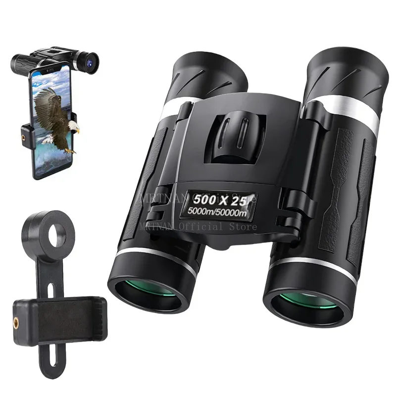 

500X25 Portable Hd Zoom Binoculars Telescope Powerful Folding Long-Distance Vision Hunting Outdoor Camping Sports