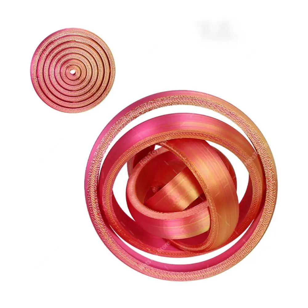 O-vormige Roterende Bal Speelgoed 3D Afdrukken Angst Relief Fidget Decompressie Plaat Oneindige Flip Kleurrijke Educatieve Spinner ADHD