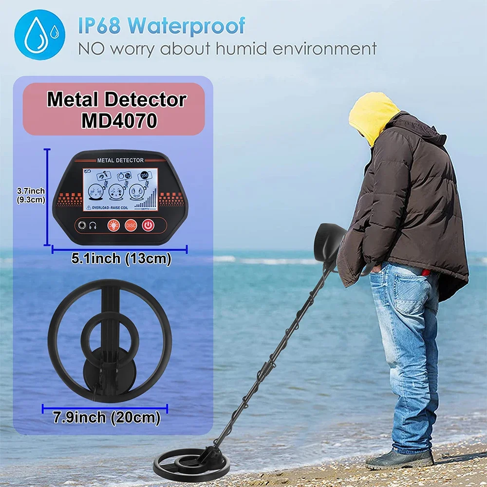 New MD4070 Treasure Hunter Detecting PinPointer Metal Detector Underground Depth Scanner High Precision Gold Detector Waterproof