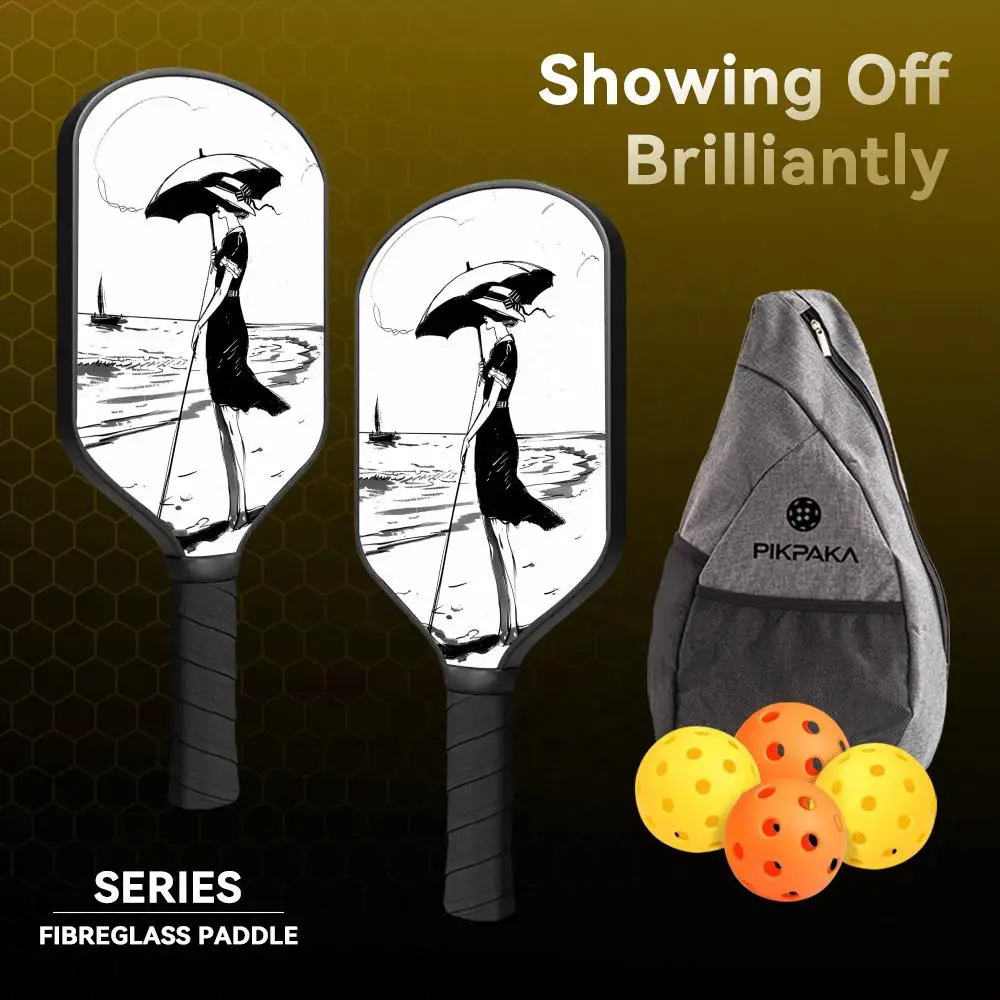 Черно-белый набор весл для пиклбола