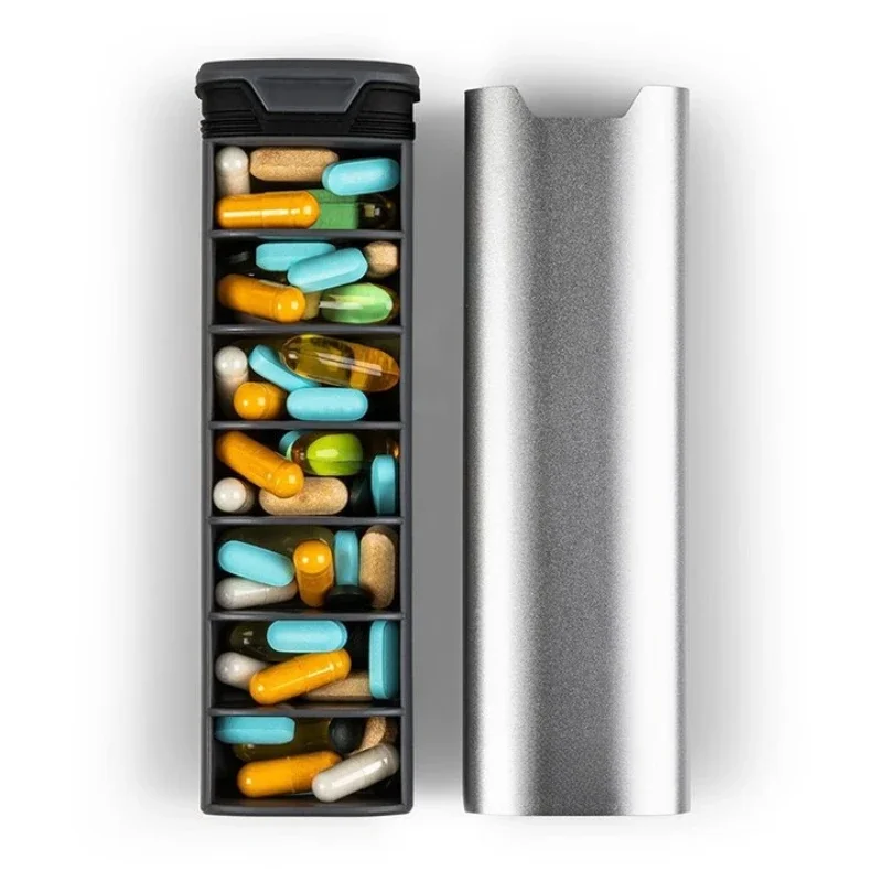 Seven days a week medicine box portable portable sealed Internet celebrity moisture-proof high-end medicine box small mini