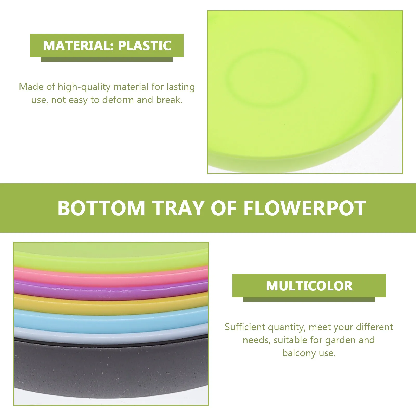 

50Pcs Plant Pots Saucer Round Tray High-Quality Plastic Base Plate for Heavy Pots Impact Sun Aging Resistant Flower Pot