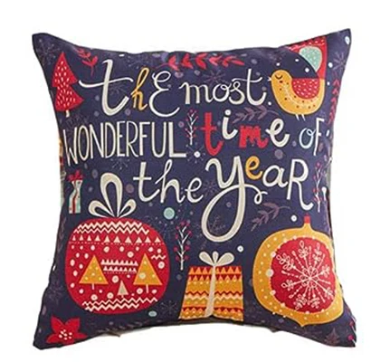 Purple Christmas Pillow Cover Christmas Ornament Home Sweet Linen Cushion Cover Home Decoration Gift Sofa Bed