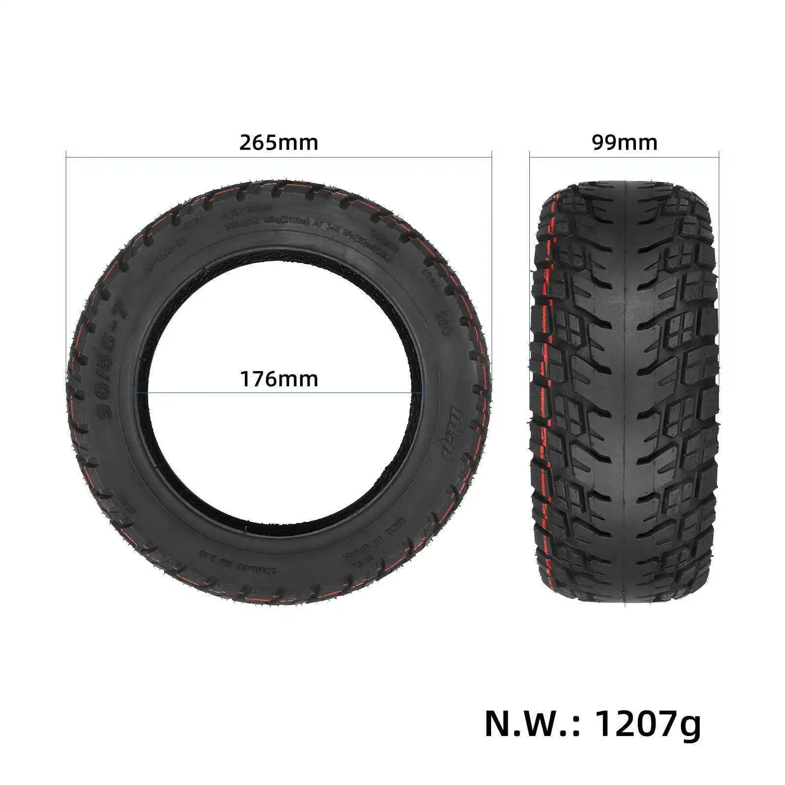 ULIP 11 Inch 90/55-7 Self-Repairing Off-Road Tubeless Tire With Goo For Segway GT1 GT2 Scooter Thickened Outer Wheel Tyre Parts