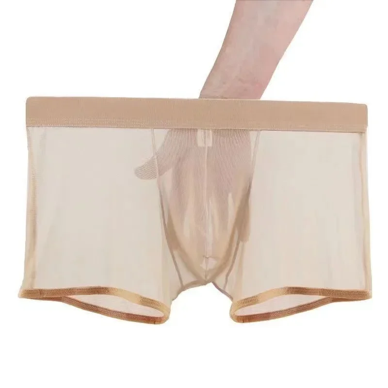 

Сексуальные мужские сетчатые тонкие прозрачные трусы-боксеры с U-образной выпуклой сумкой, нижнее белье, шорты, трусы, сетчатые мужские сексуальные трусы-боксеры, шорты