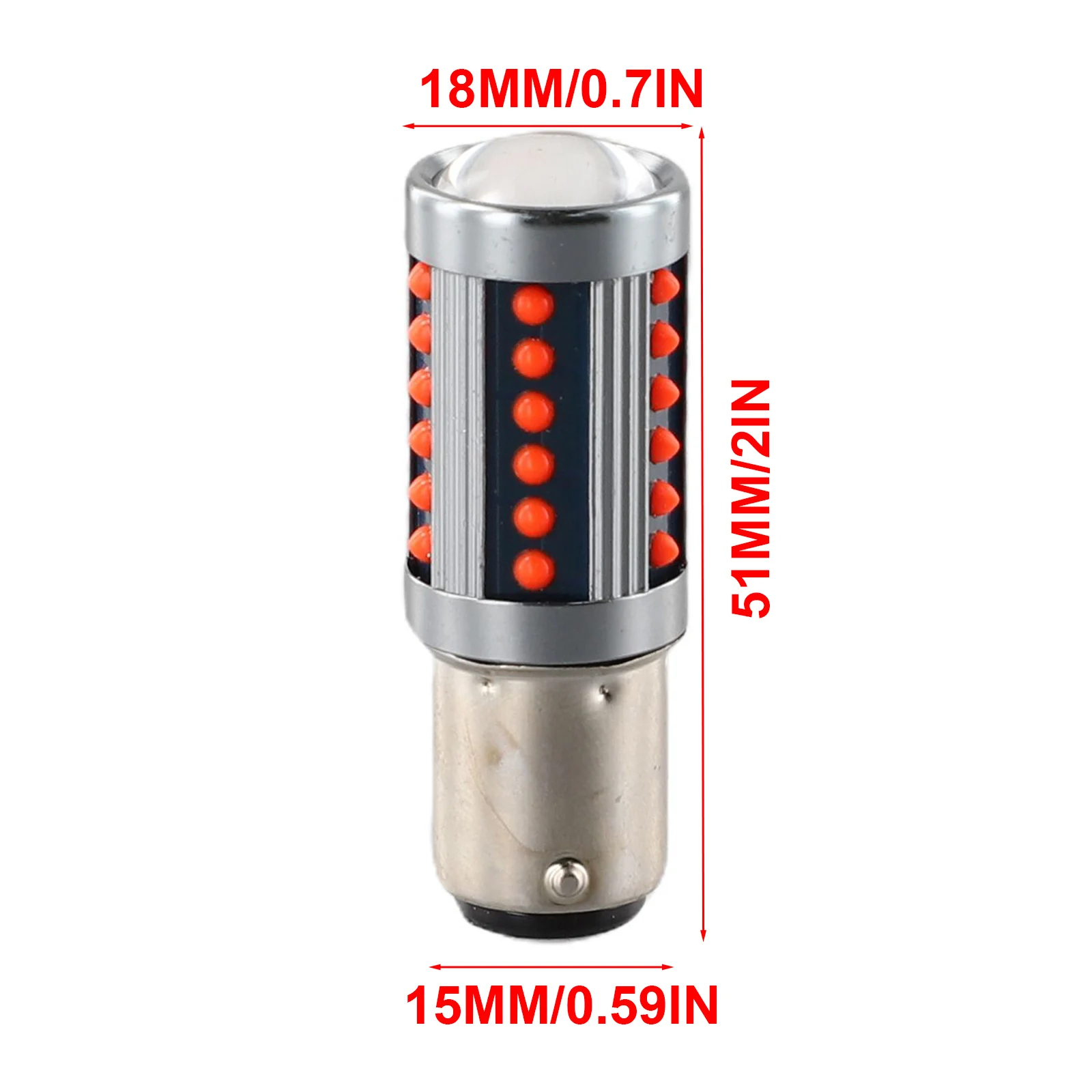 2x Car Red 1157 BAY15D COB LED Bulbs Super Bright Car Stop Brake Light Tail Lamps DC/AC 12V-24V 0.23A Aluminum LED Light Bulbs