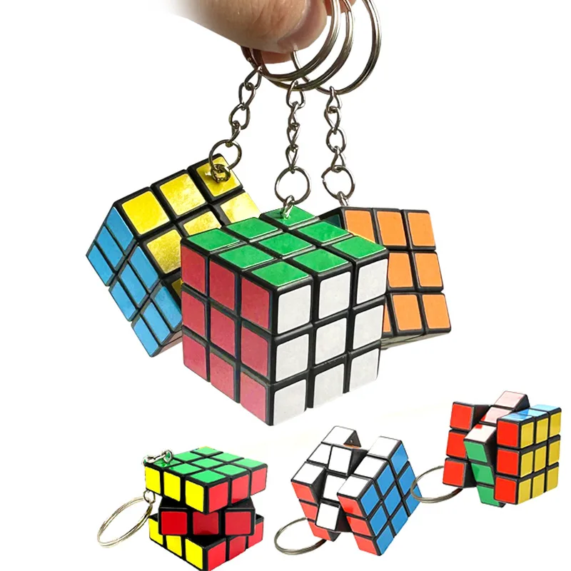 12 stücke Magic Cube Schlüssel bund profession elle 3x3x3 Geschwindigkeit Puzzle Würfel Anhänger Mini Magic Cube Spielzeug Kinder Bildung lernen Geschenk Spielzeug